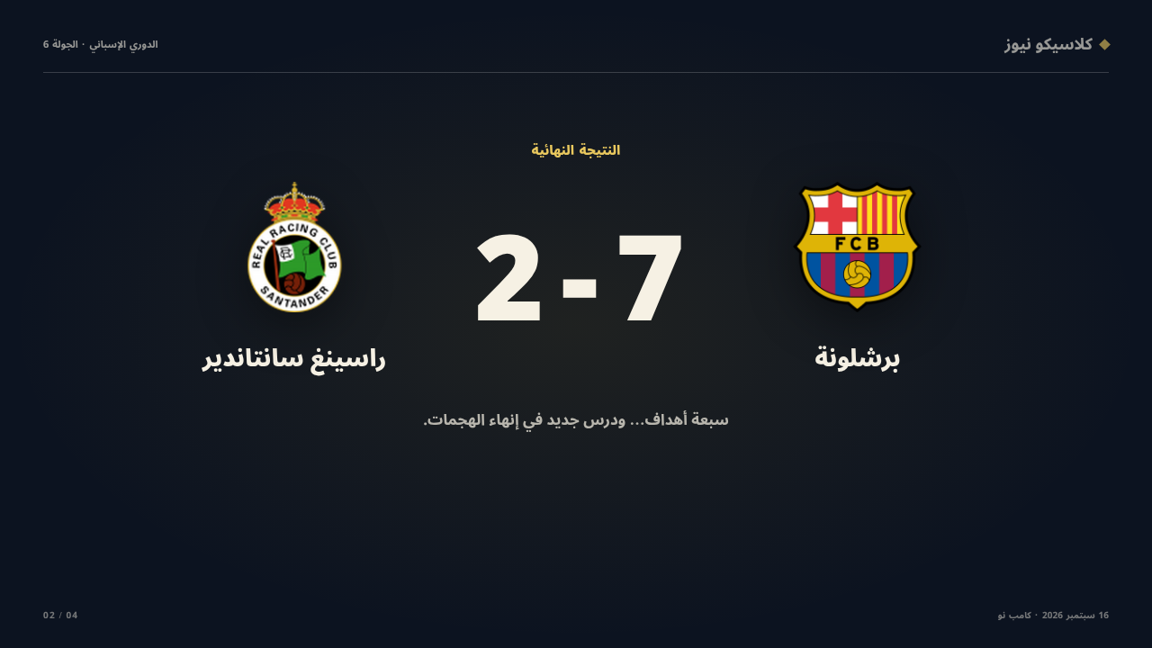 سبعة أهداف في ليلة واحدة: برشلونة × راسينغ سانتاندير