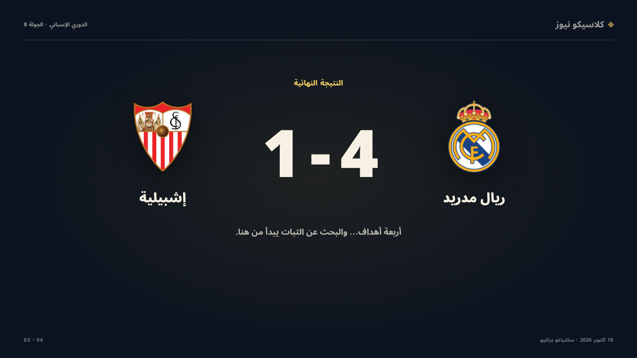 أربعة أهداف واستعادة الإيقاع: ريال مدريد × إشبيلية